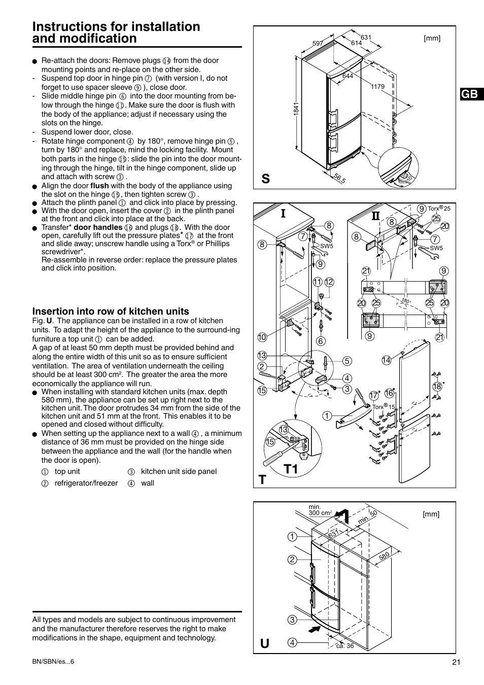 Instructions for installation and modification | Liebherr 7082 344-01 User Manual | Page 11 / 11