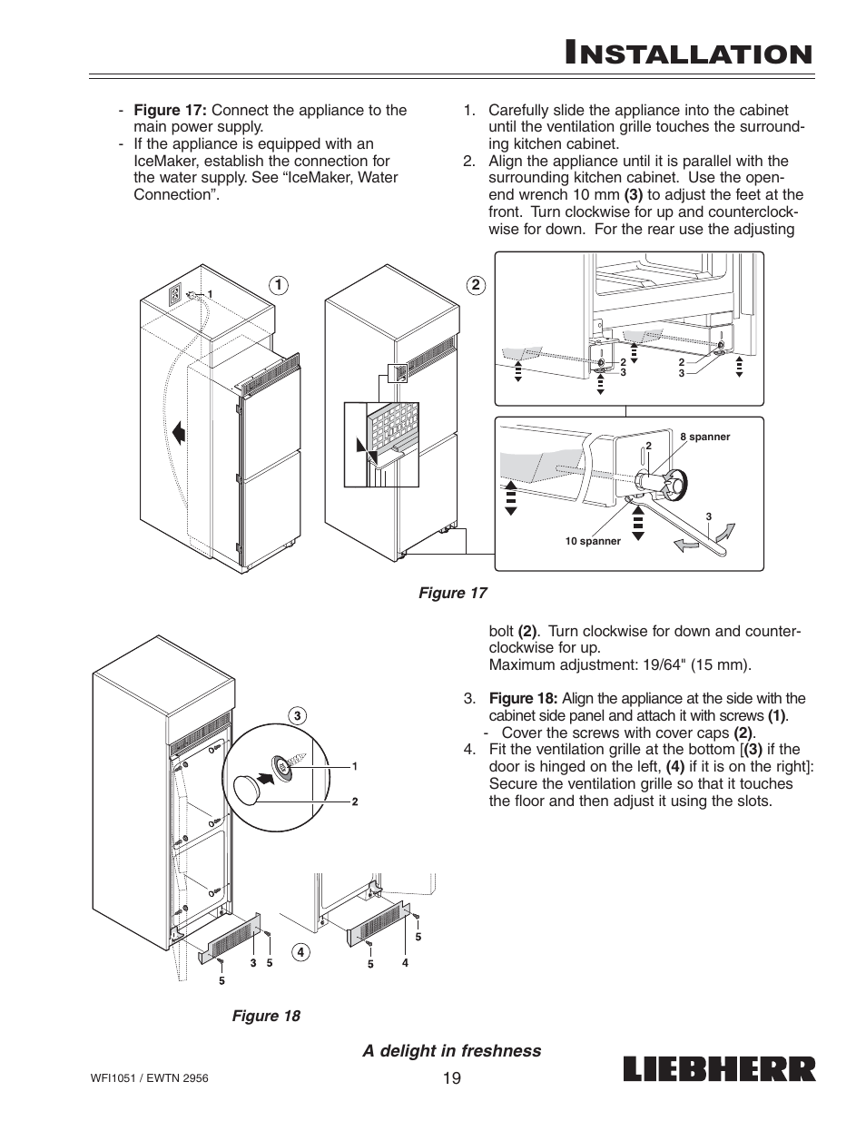 Nstallation | Liebherr EWTN User Manual | Page 21 / 35