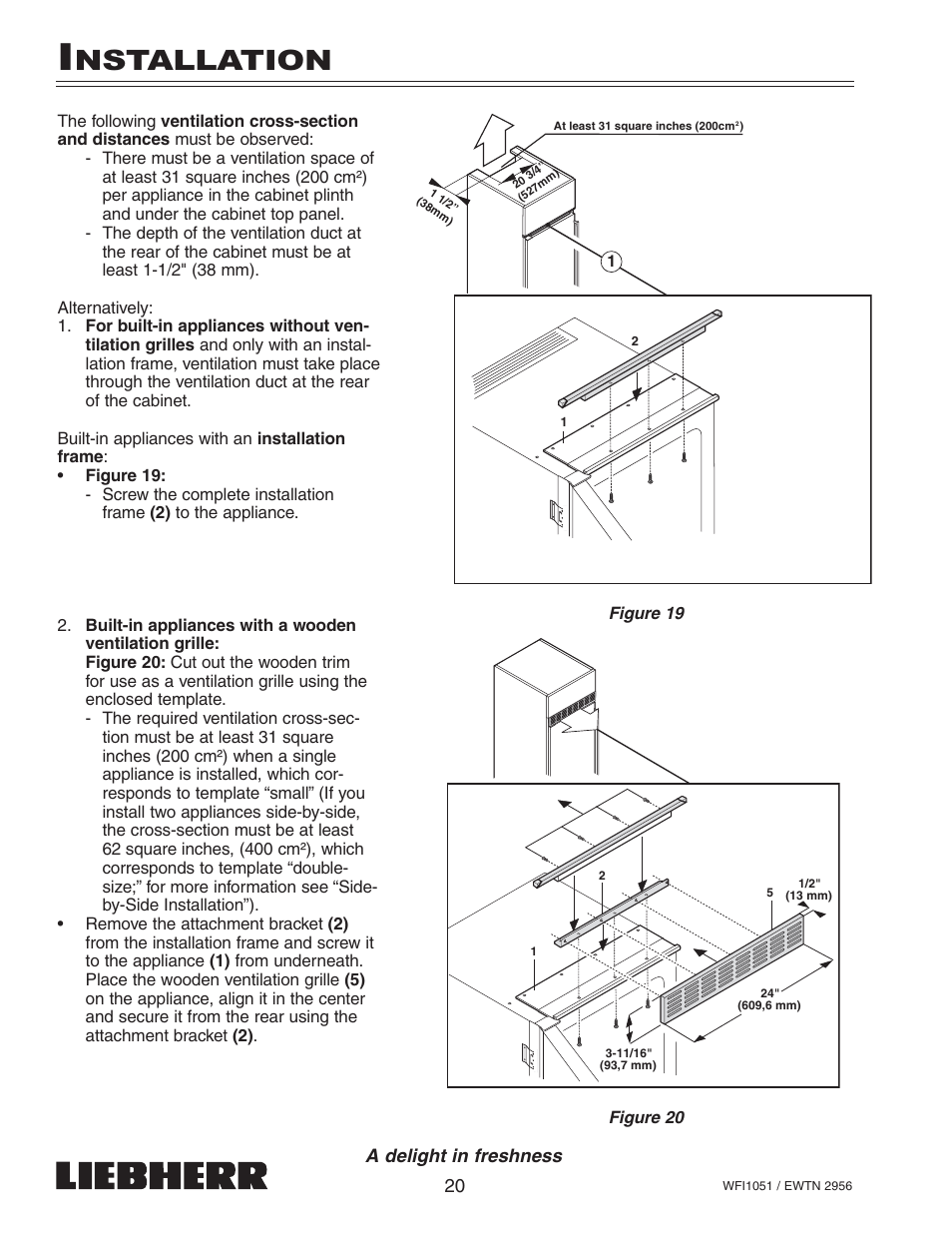 Nstallation | Liebherr EWTN User Manual | Page 22 / 35