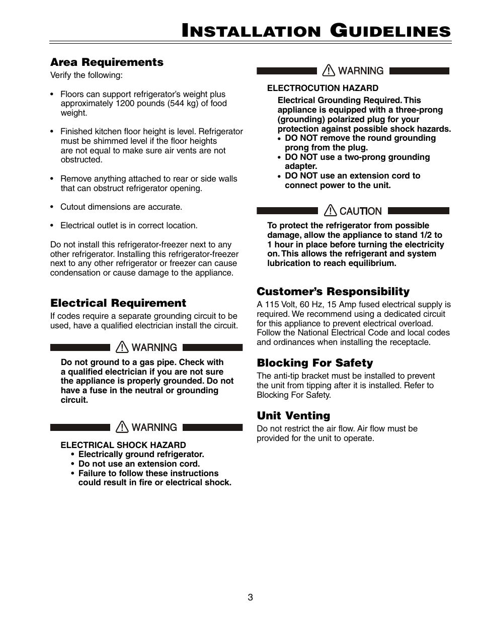 Nstallation, Uidelines | Liebherr HCS 20 User Manual | Page 3 / 14