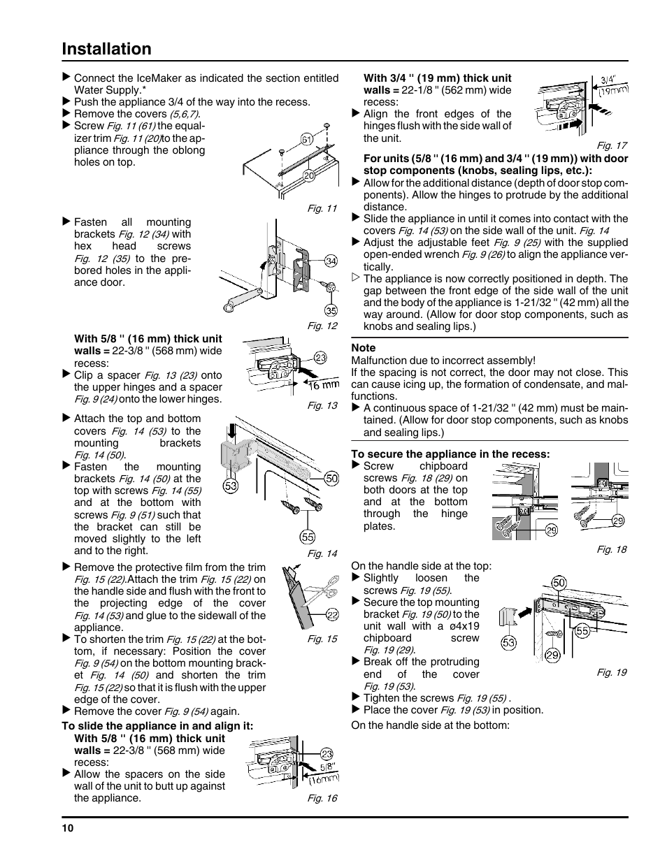 Installation | Liebherr HC1001 User Manual | Page 10 / 14