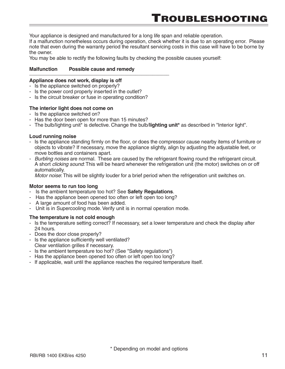 Roubleshooting | Liebherr R1400 User Manual | Page 15 / 17