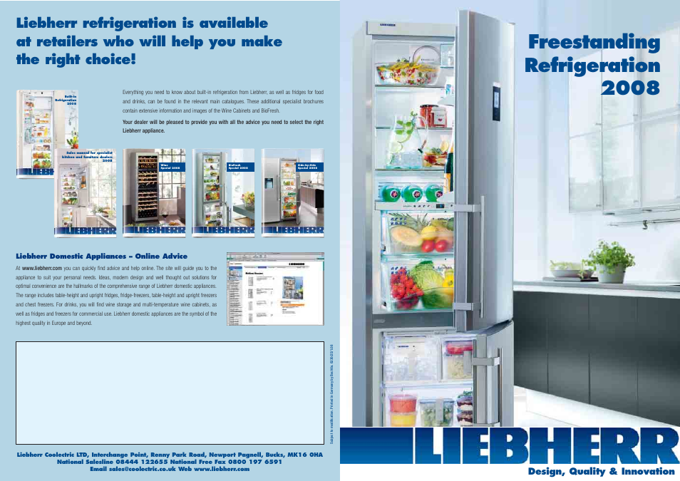 Liebherr Freestanding Refrigerator User Manual | 38 pages