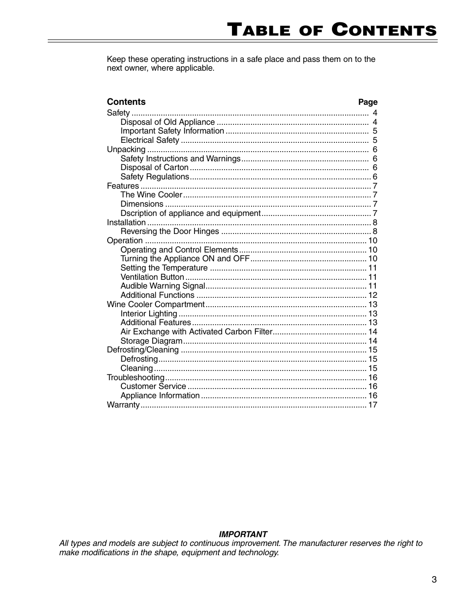 Able, Ontents | Liebherr WS14300 User Manual | Page 3 / 17