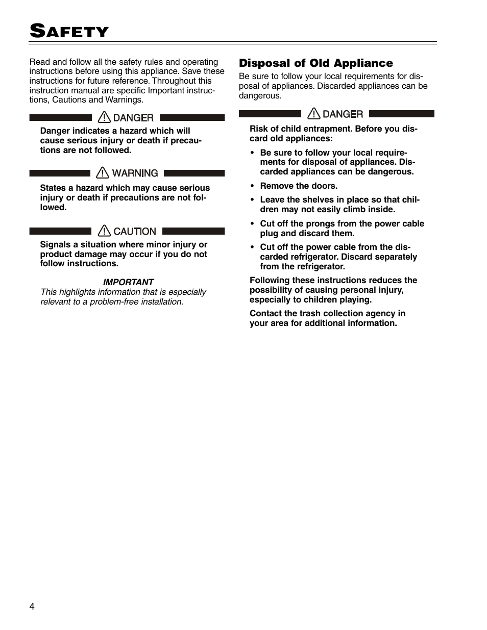Afety | Liebherr WS14300 User Manual | Page 4 / 17