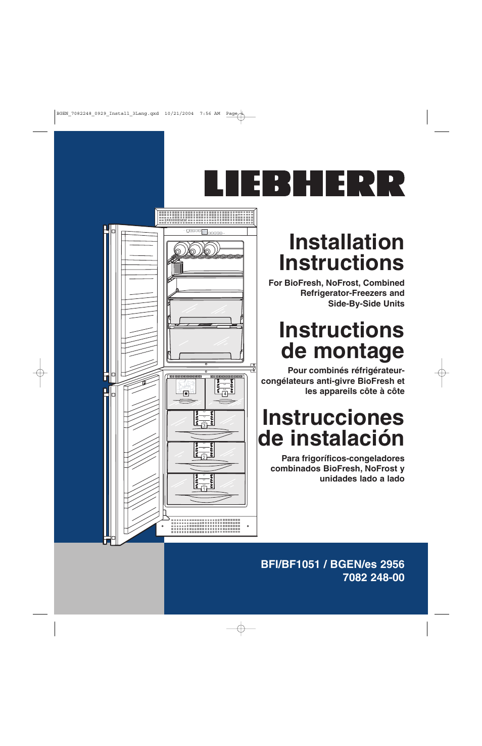 Liebherr BF1051 User Manual | 110 pages