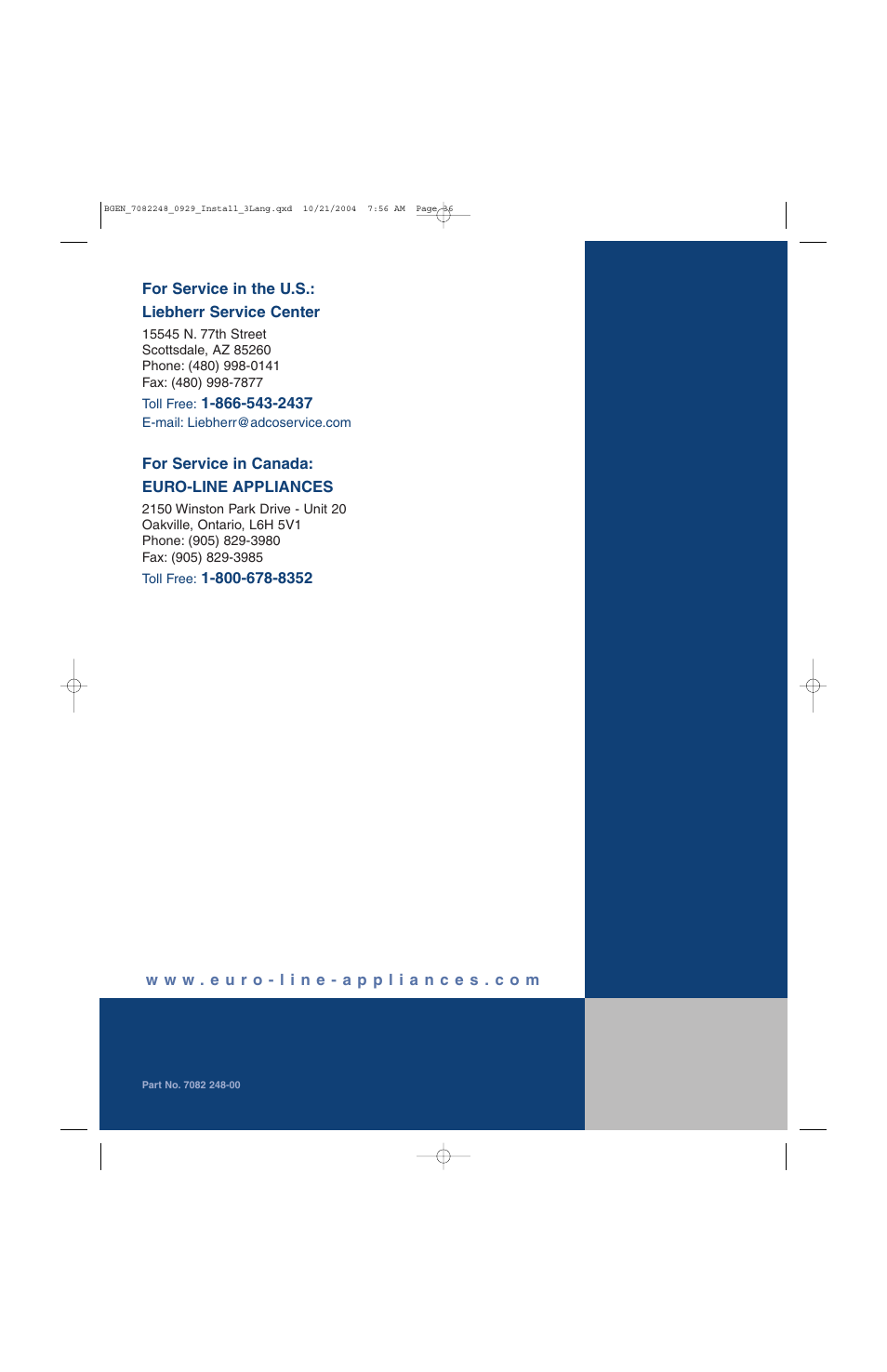 Liebherr BF1051 User Manual | Page 110 / 110