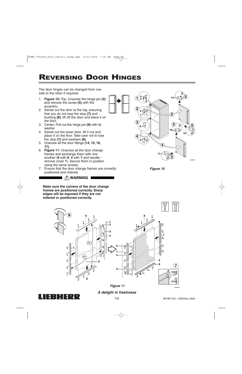 Eversing, Inges | Liebherr BF1051 User Manual | Page 16 / 110