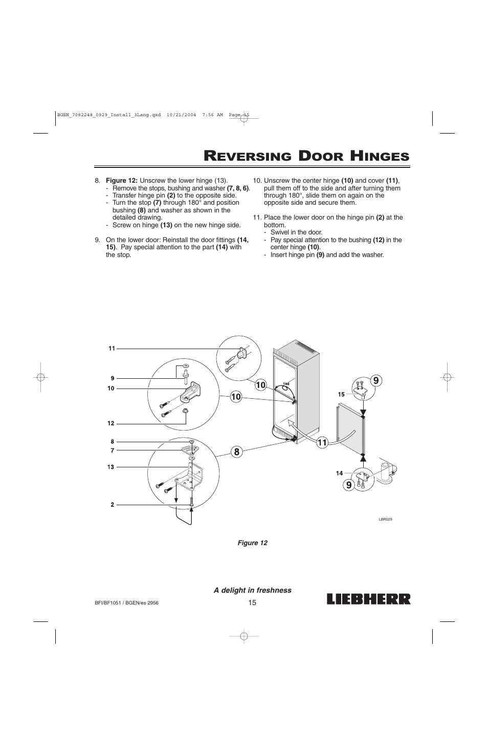 Eversing, Inges | Liebherr BF1051 User Manual | Page 17 / 110