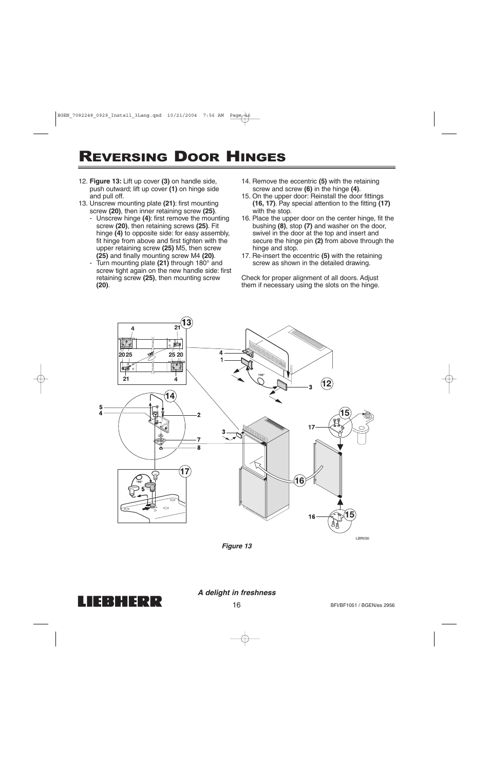 Eversing, Inges | Liebherr BF1051 User Manual | Page 18 / 110