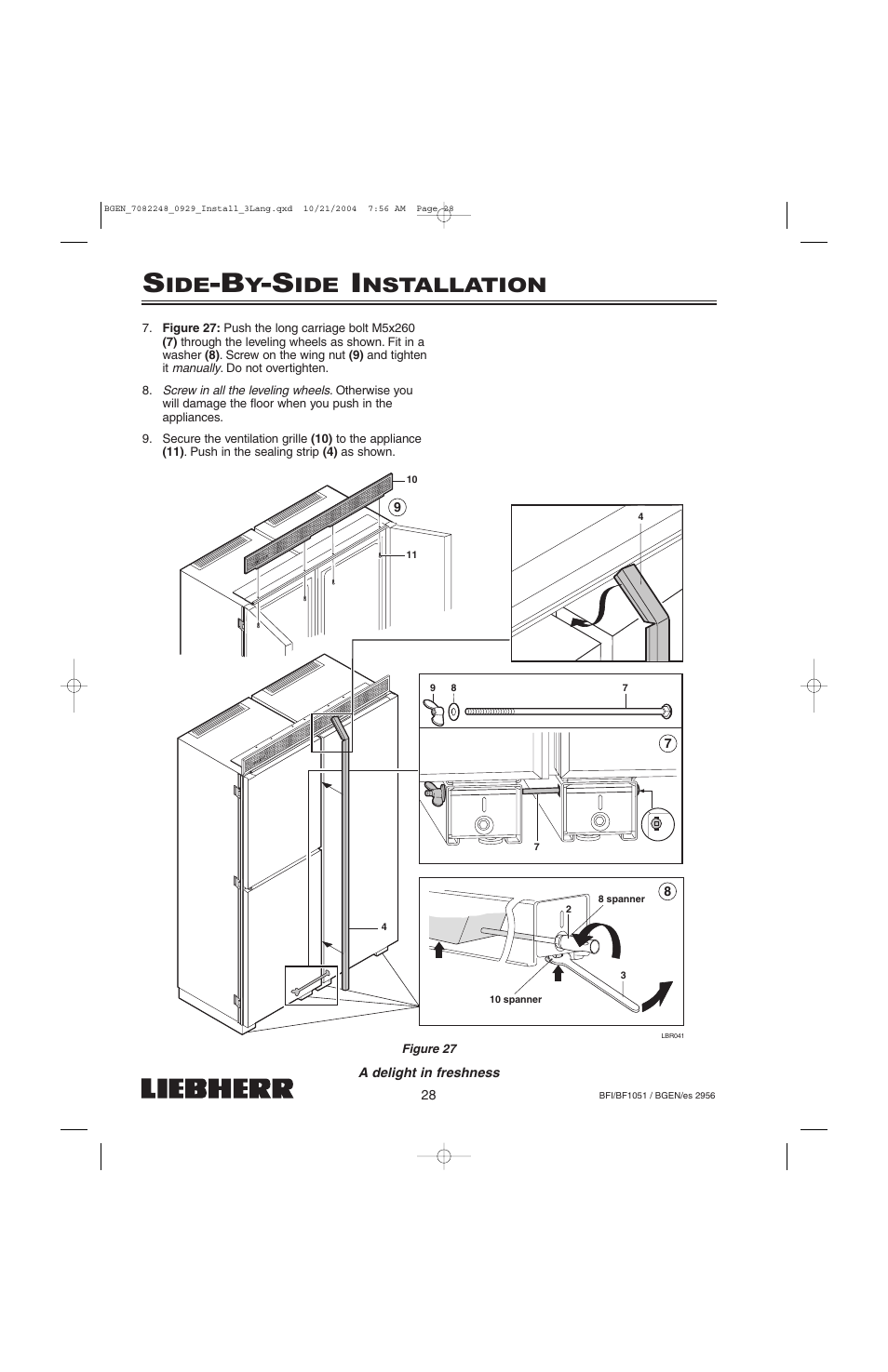 Nstallation | Liebherr BF1051 User Manual | Page 30 / 110