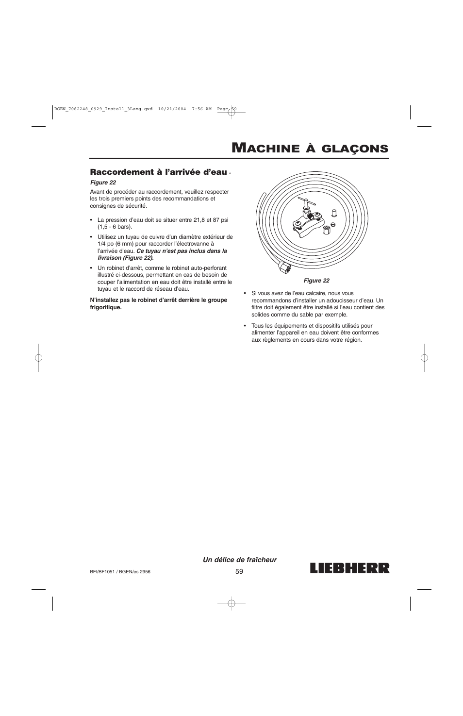 Achine à glaçons | Liebherr BF1051 User Manual | Page 61 / 110