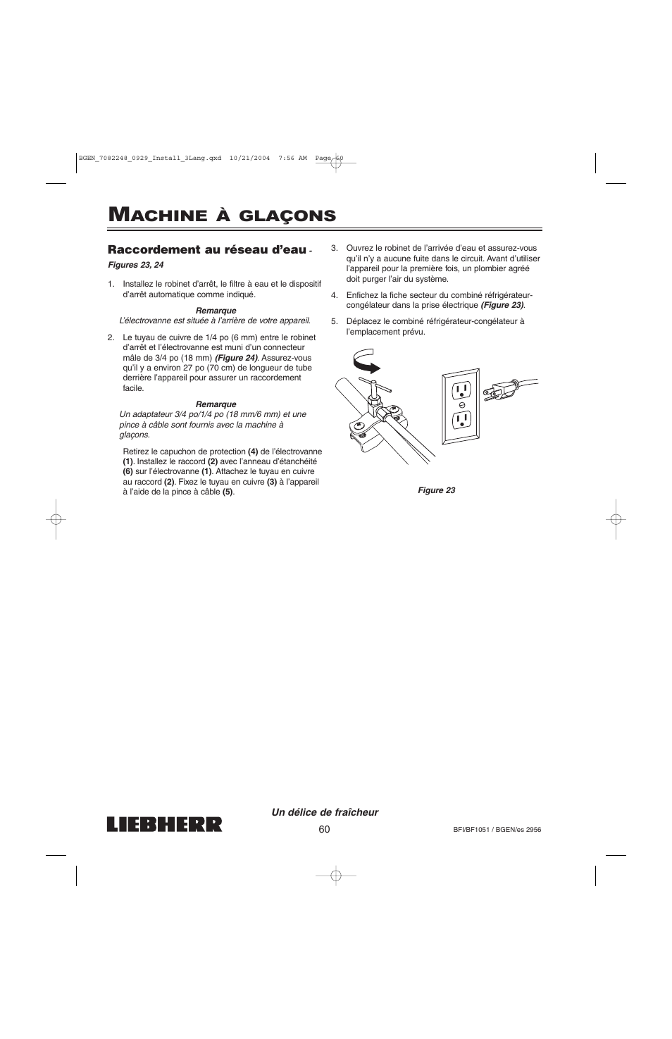 Achine à glaçons | Liebherr BF1051 User Manual | Page 62 / 110