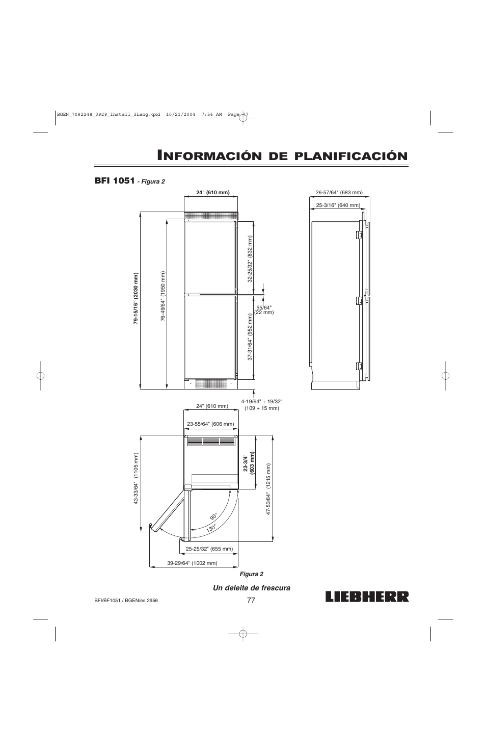 Nformación de planificación, Bfi 1051 | Liebherr BF1051 User Manual | Page 79 / 110