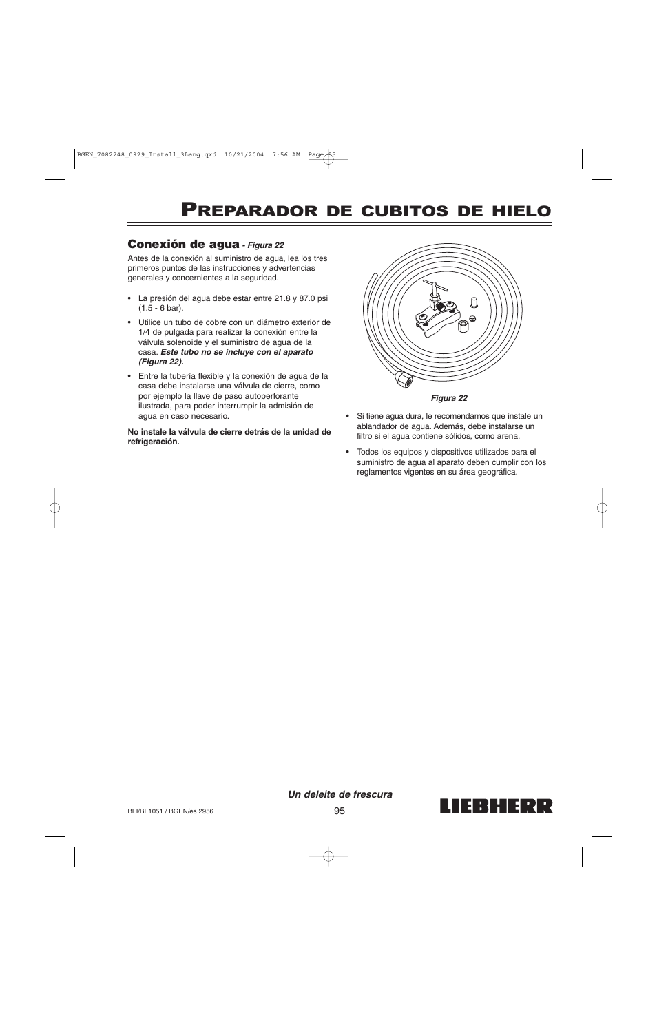 Reparador de cubitos de hielo | Liebherr BF1051 User Manual | Page 97 / 110