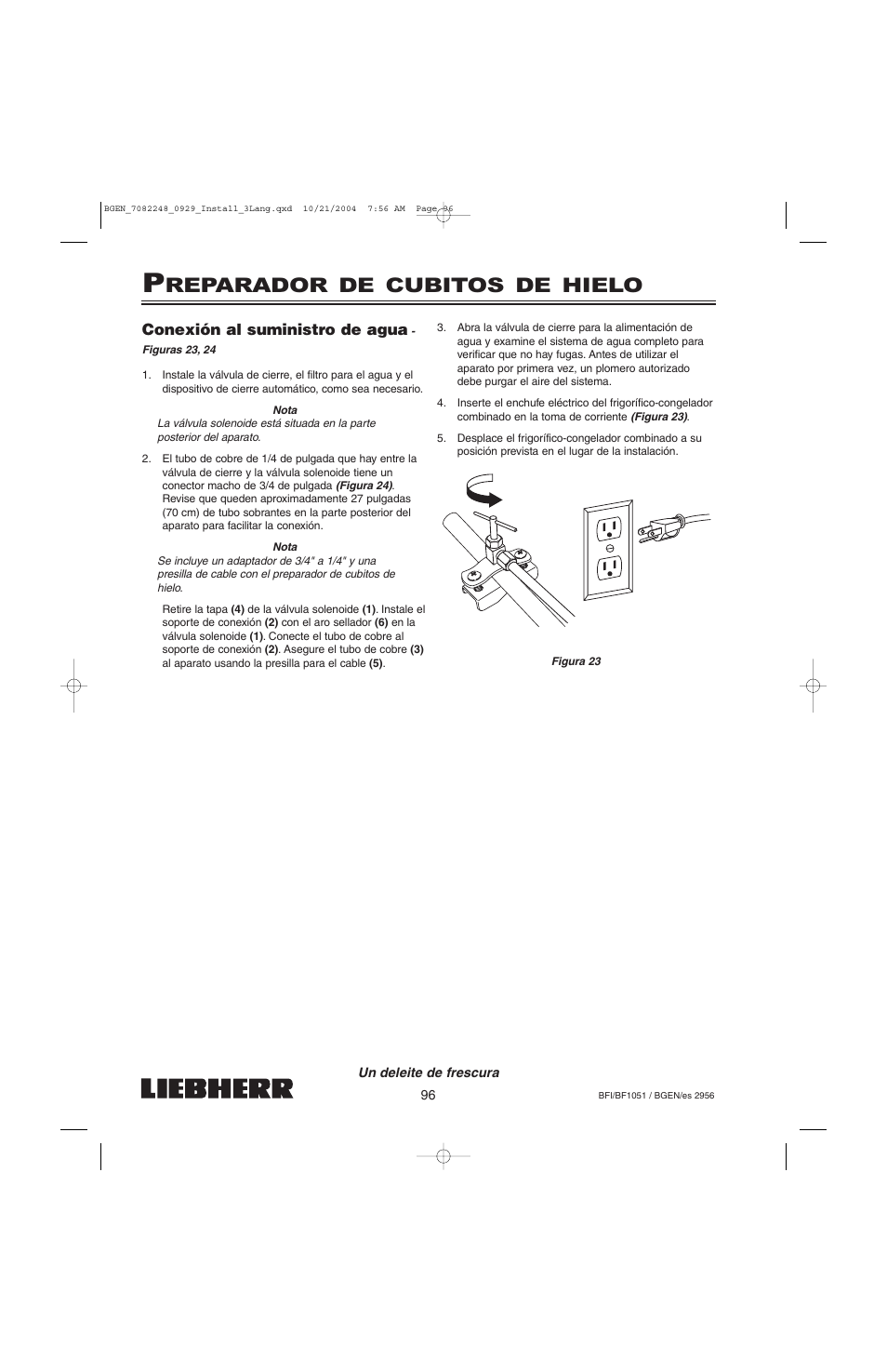 Reparador de cubitos de hielo | Liebherr BF1051 User Manual | Page 98 / 110