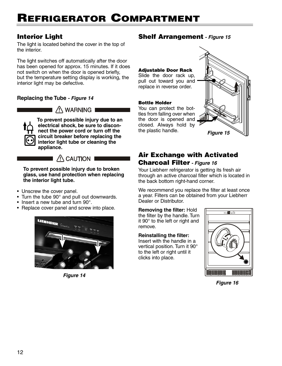 Efrigerator, Ompartment | Liebherr RO500 User Manual | Page 12 / 15