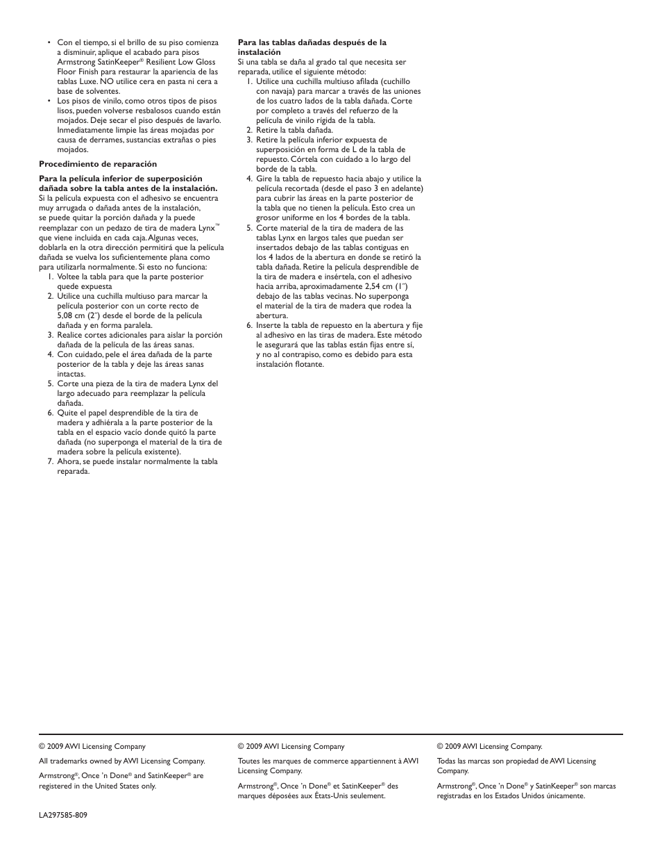 Lynx Flooring User Manual | Page 8 / 8
