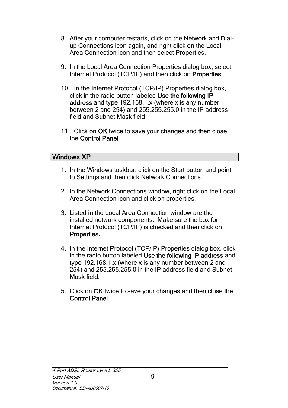 Lynx L-325 User Manual | Page 10 / 54