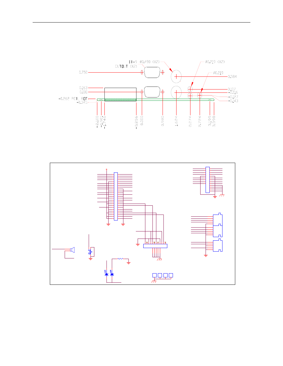 Cbl/cbr-5009 dimensions and mounting, Cbl/cbr-5009 schematic, Map and paging control register | Com4, Com3, Com1 com2 | Lynx EPM-4 User Manual | Page 52 / 53