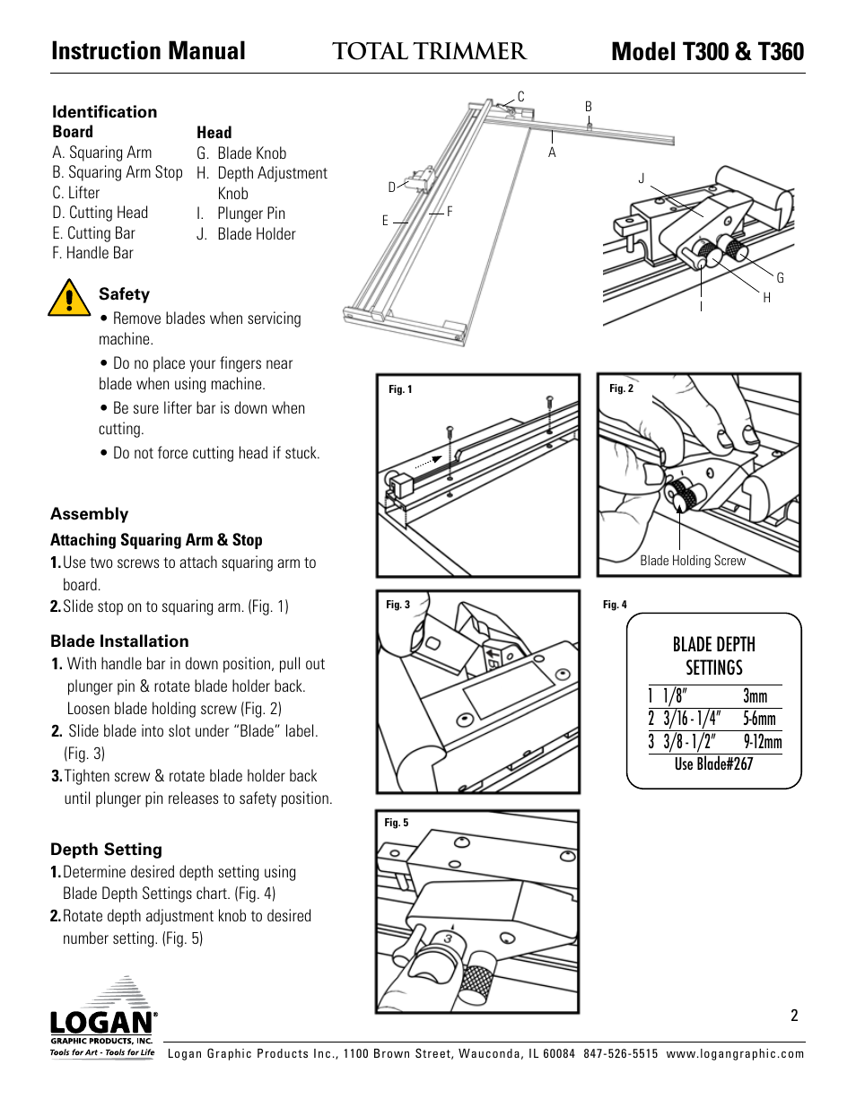 Total trimmer | Logan Graphic Products T300 User Manual | Page 2 / 4