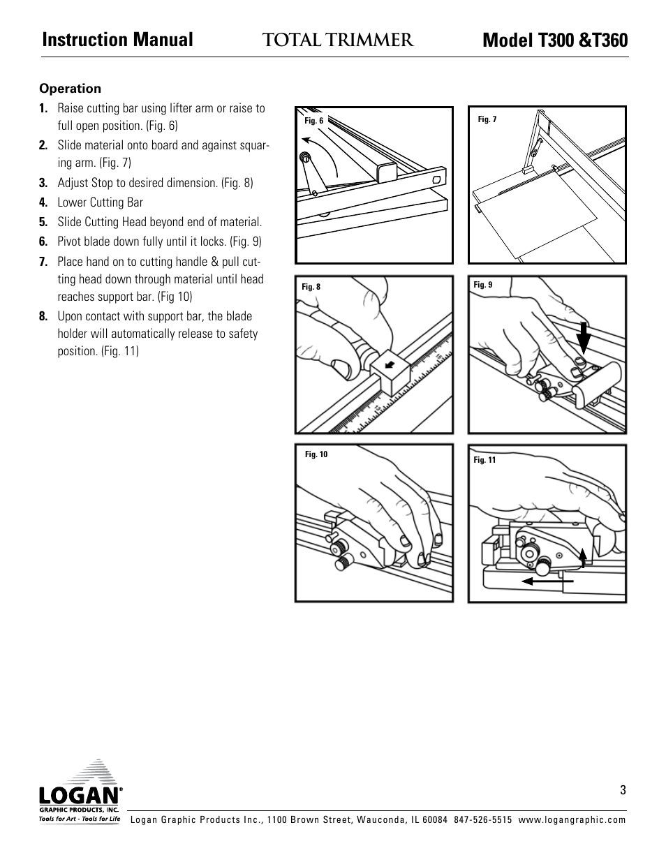 Total trimmer | Logan Graphic Products T300 User Manual | Page 3 / 4