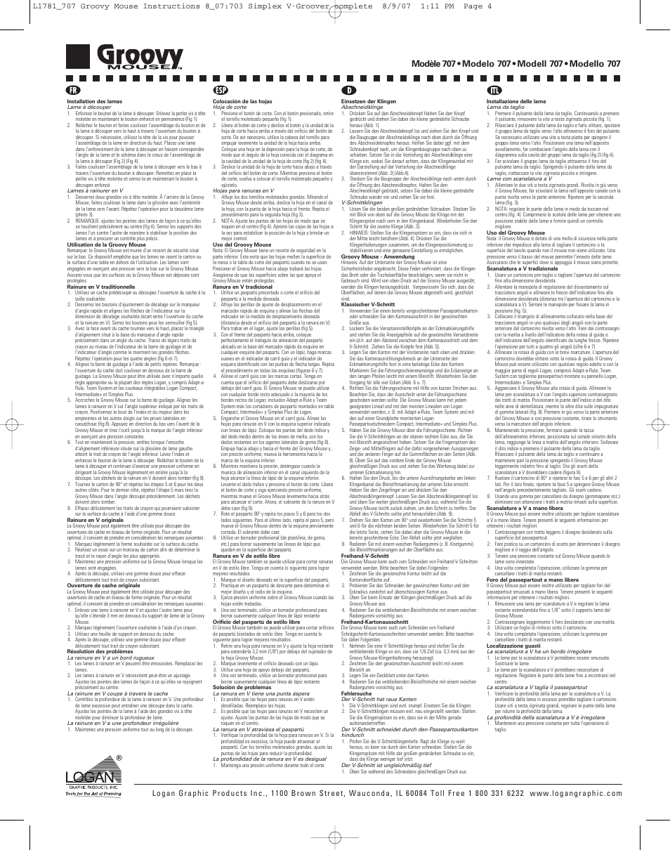 Logan Graphic Products 707 User Manual | Page 4 / 4