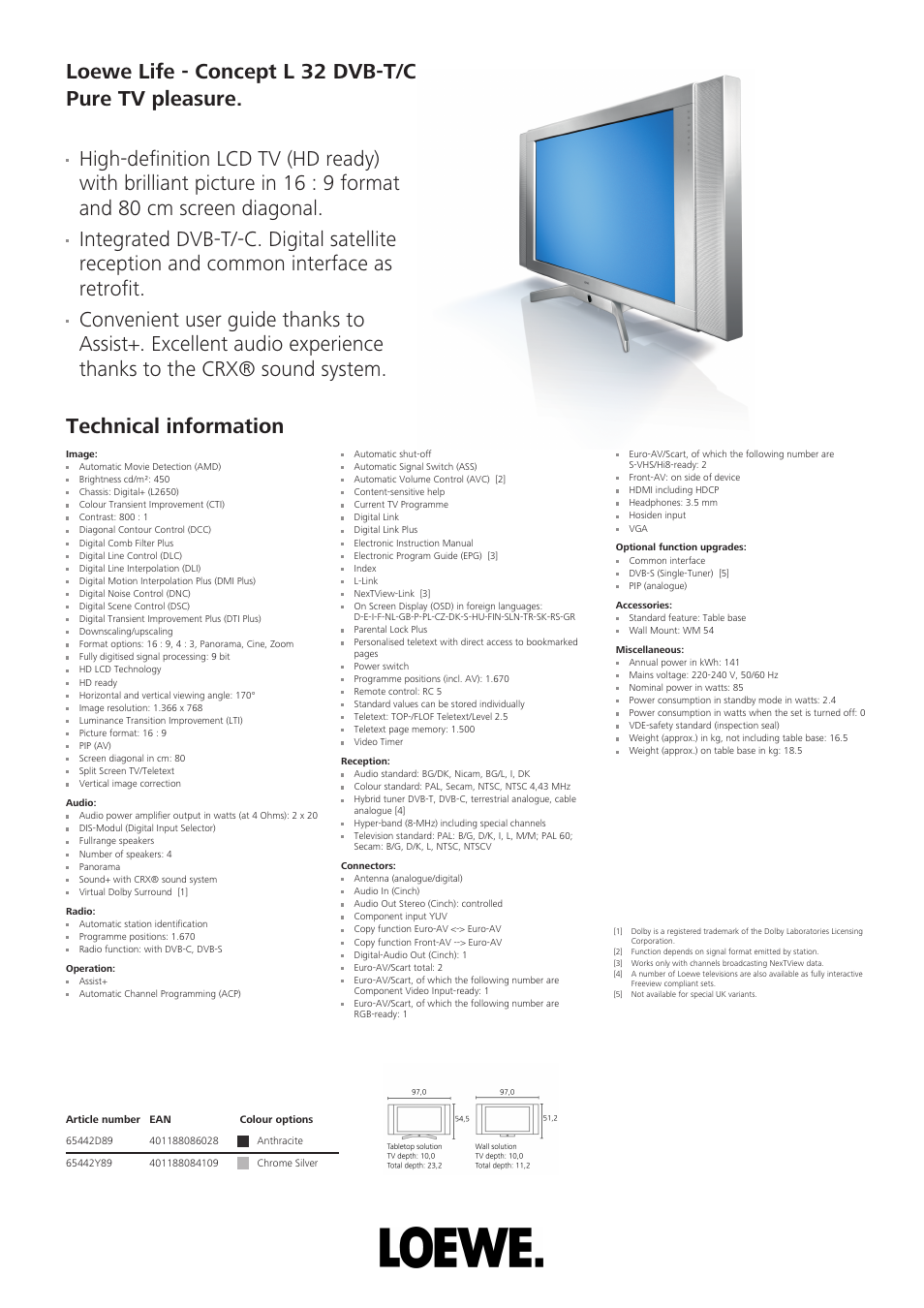 Loewe L 32 DVB-T/C User Manual | 1 page