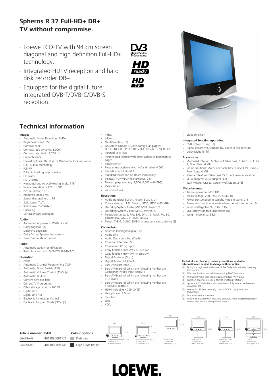 Loewe Spheros R 37 User Manual | 1 page