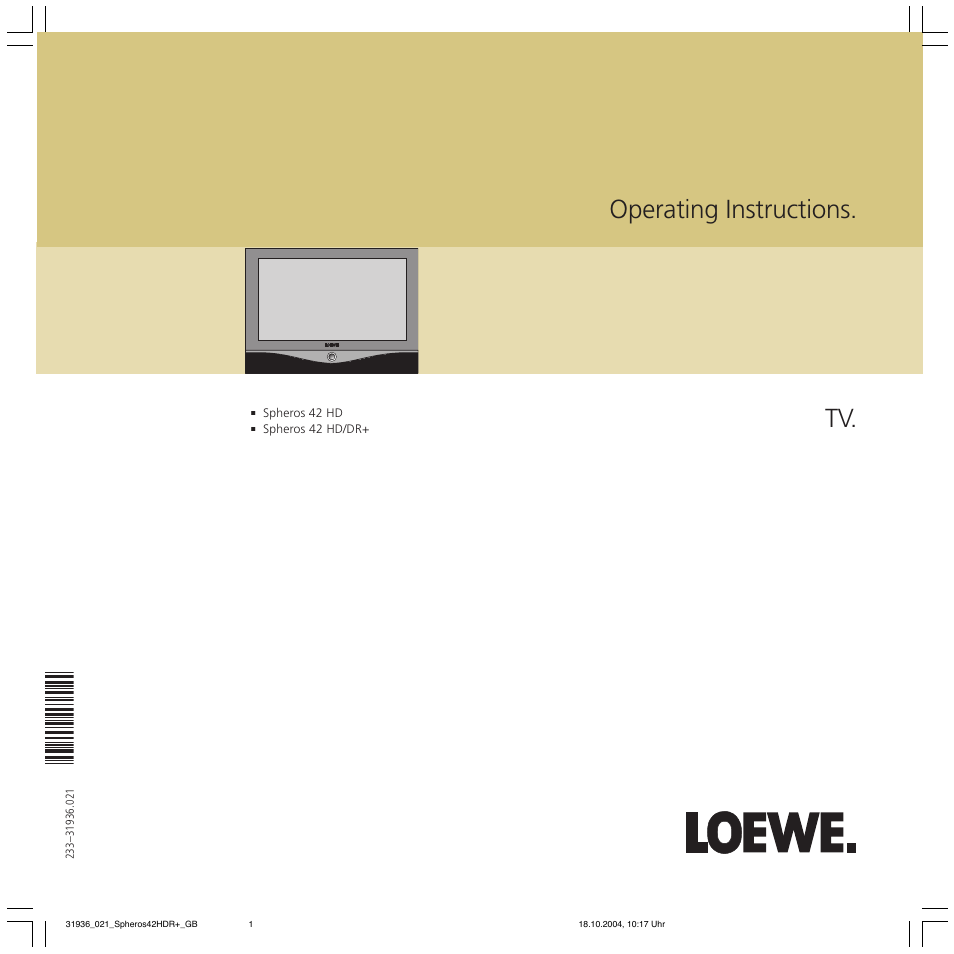 Loewe 42 HD/DR+ User Manual | 42 pages