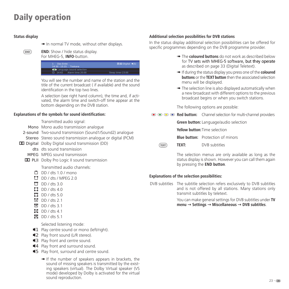 Daily operation | Loewe 32959022 User Manual | Page 23 / 64