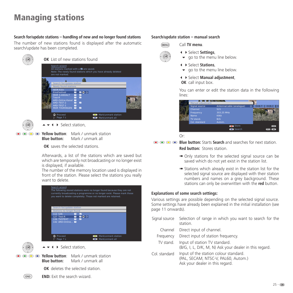 Managing stations | Loewe 32959022 User Manual | Page 25 / 64