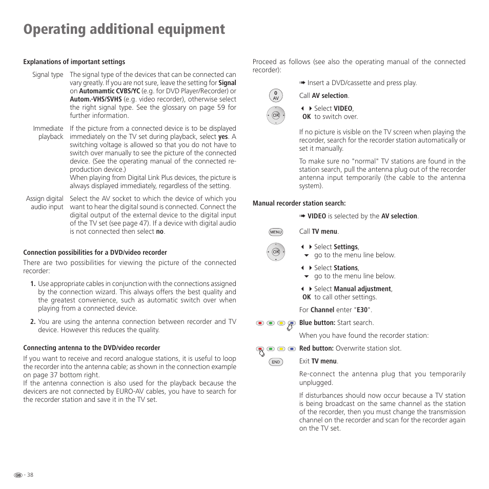 Operating additional equipment | Loewe 32959022 User Manual | Page 38 / 64