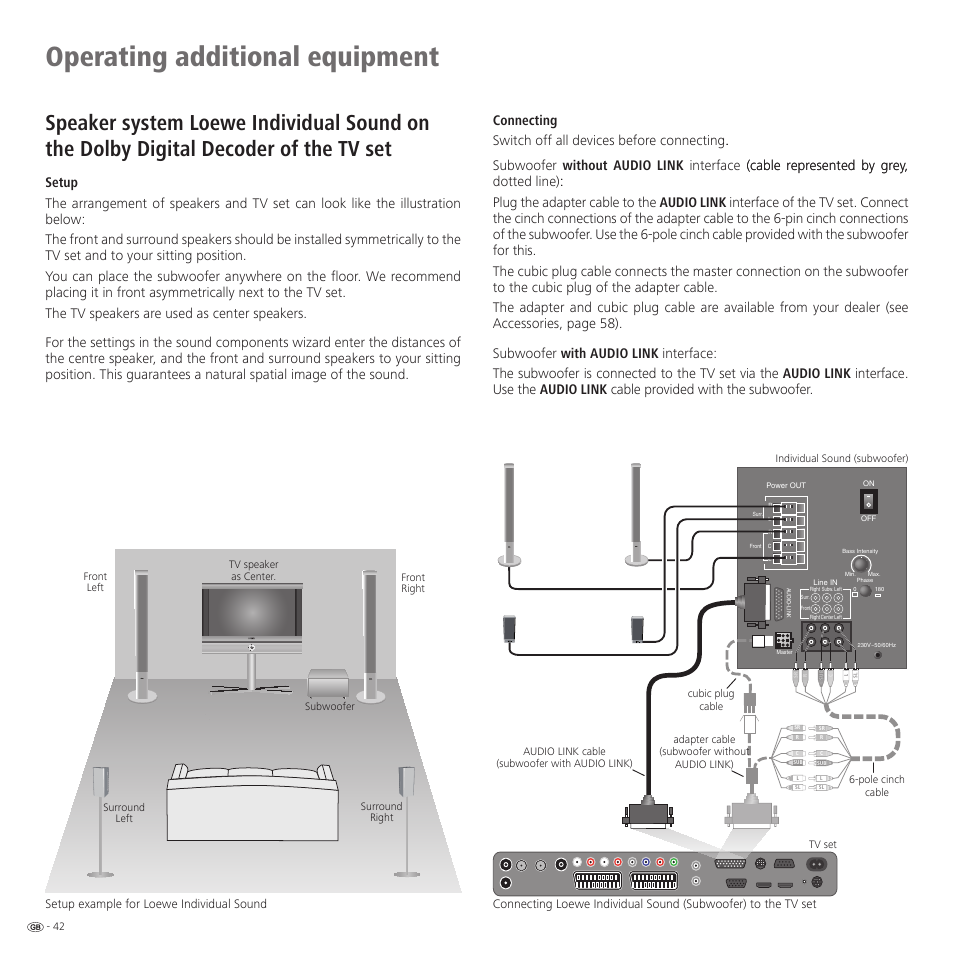 Operating additional equipment | Loewe 32959022 User Manual | Page 42 / 64