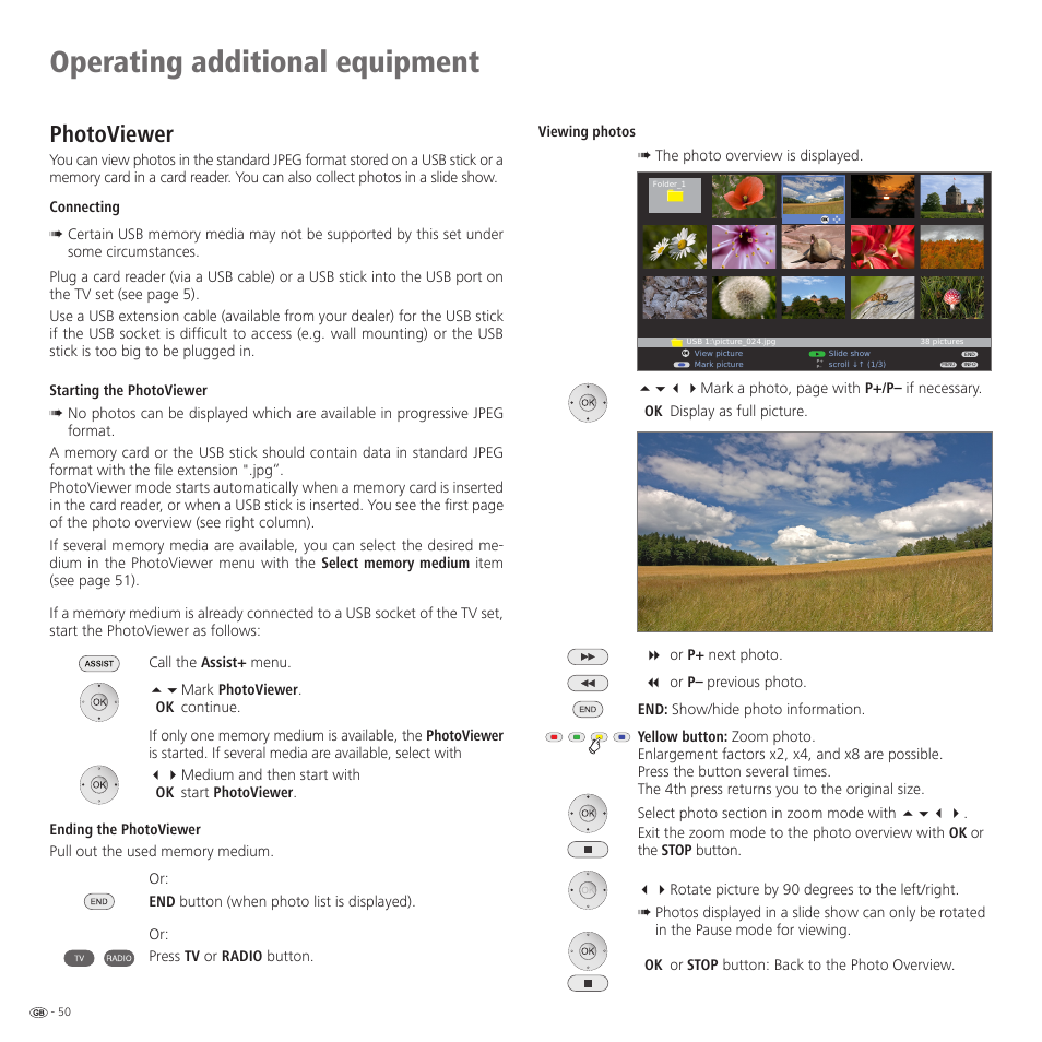 Operating additional equipment, Photoviewer | Loewe 32959022 User Manual | Page 50 / 64