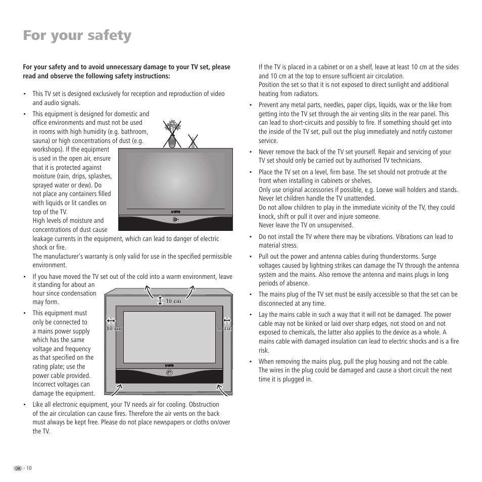 For your safety | Loewe R 32 User Manual | Page 10 / 52