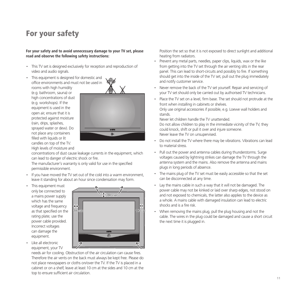 For your safety | Loewe A 37  EN User Manual | Page 11 / 46