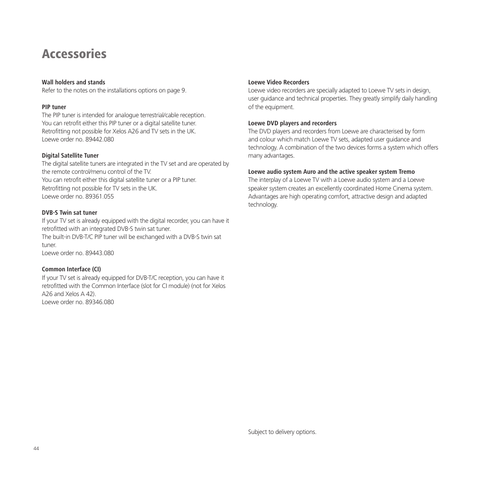 Accessories | Loewe A 37  EN User Manual | Page 44 / 46