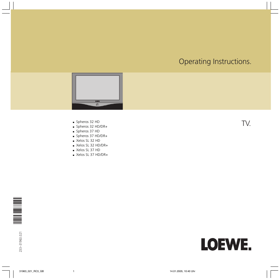 Loewe SL 37 HD User Manual | 44 pages