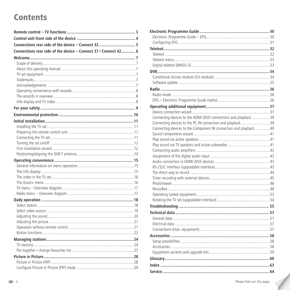 Loewe CONNECT 37 User Manual | Page 2 / 64