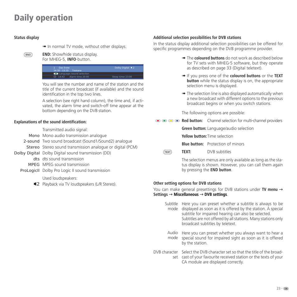 Daily operation | Loewe CONNECT 37 User Manual | Page 23 / 64