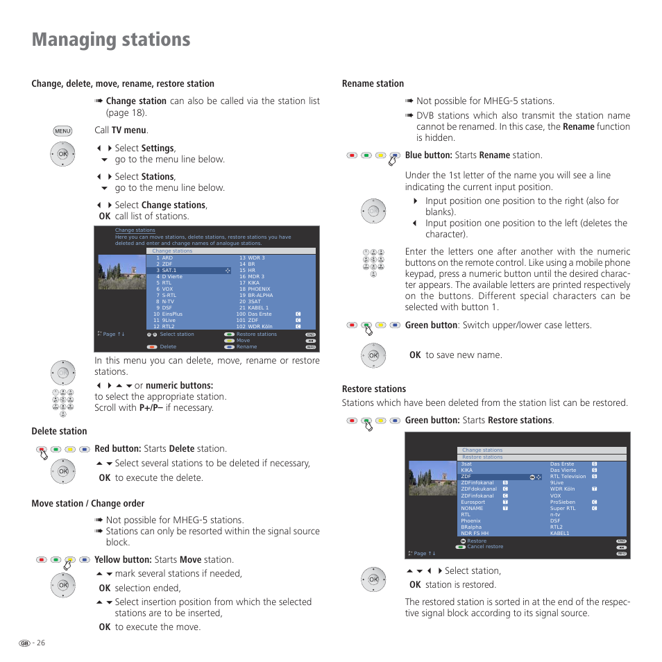 Managing stations, Ok to execute the move | Loewe CONNECT 37 User Manual | Page 26 / 64