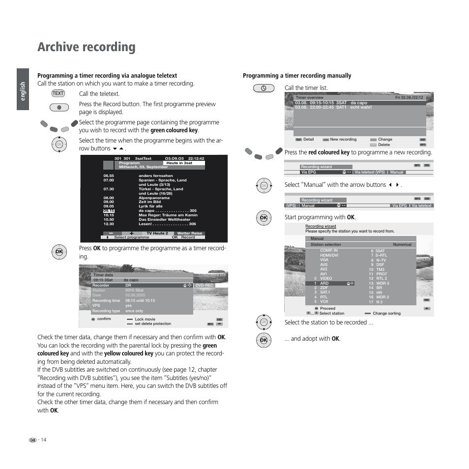 Archive recording | Loewe Digital Recorder + User Manual | Page 14 / 22