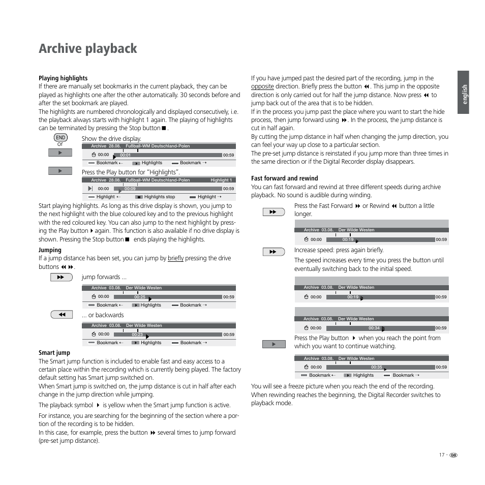 Archive playback | Loewe Digital Recorder + User Manual | Page 17 / 22