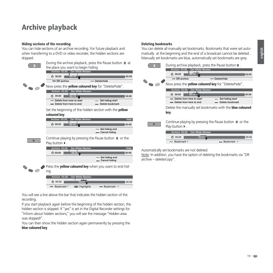 Archive playback | Loewe Digital Recorder + User Manual | Page 19 / 22
