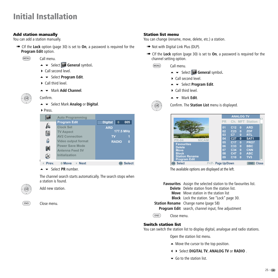 Initial installation | Loewe Viewvision DR+DVB-T User Manual | Page 25 / 71