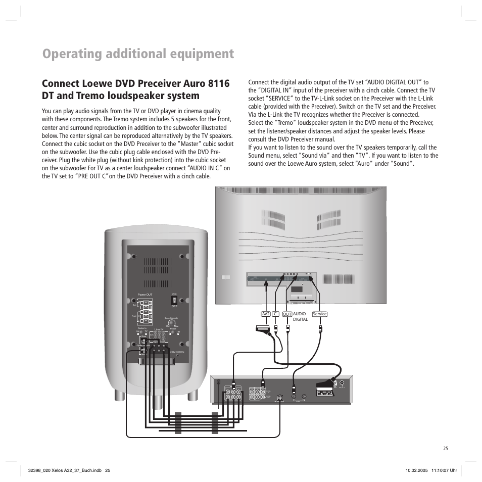 Operating additional equipment | Loewe Xelos A 37 User Manual | Page 25 / 34