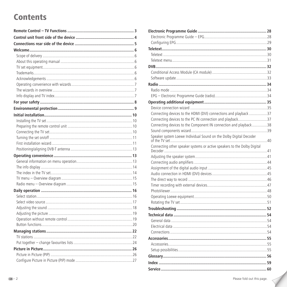 Loewe Spheros R 37Full-HD+ User Manual | Page 2 / 60