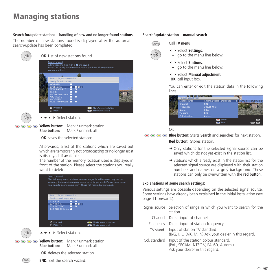 Managing stations | Loewe R 37 Full-HD+ 100 User Manual | Page 25 / 74