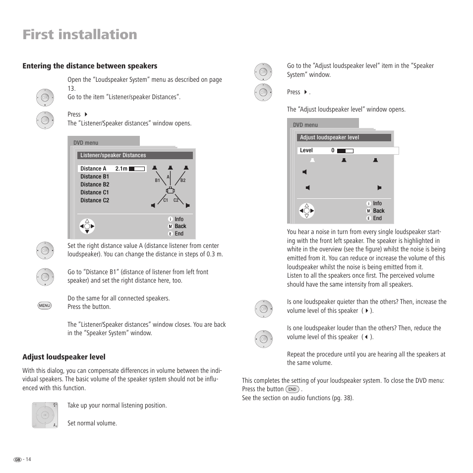 First installation | Loewe Auro 2216 PS User Manual | Page 14 / 44